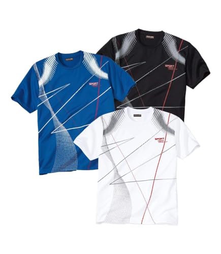 ATLAS FOR MEN - 3er-Pack T-Shirts - Blau, Weiß, Schwarz - M von ATLAS FOR MEN