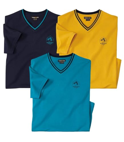 ATLAS FOR MEN - 3er-Pack T-Shirts mit V-Ausschnitt - 4XL von ATLAS FOR MEN