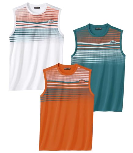 ATLAS FOR MEN - 3er-Pack ärmellose T-Shirts Sport - M von ATLAS FOR MEN