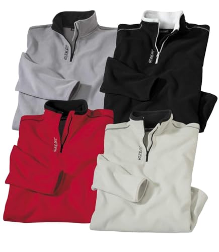 ATLAS FOR MEN - 4er-Pack Microfleece-Pullover - Fleecepullover Herren - In Großen Größen Erhältlich von ATLAS FOR MEN