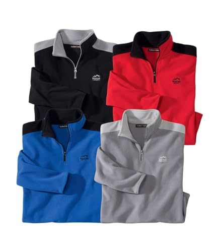 ATLAS FOR MEN - 4er-Pack Microfleece-Pullover - Fleecepullover Herren - Fleece Herren - Fleece Pullover Herren - In großen Größen erhältlich von ATLAS FOR MEN