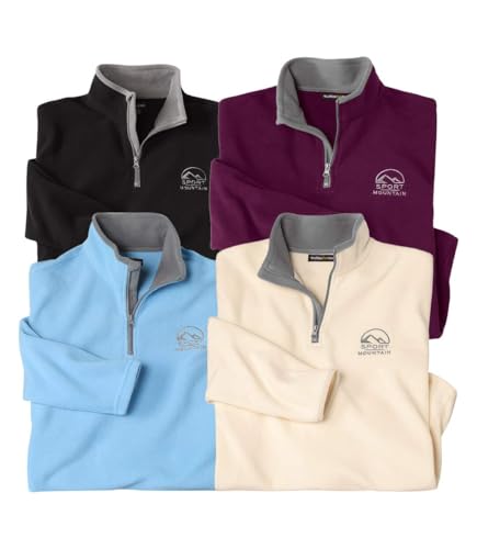 ATLAS FOR MEN - 4ER-Pack Microfleece-Pullover - M von ATLAS FOR MEN