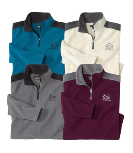 ATLAS FOR MEN - 4er-Pack Microfleece-Pullover - Fleecepullover Herren - In Großen Größen Erhältlich von ATLAS FOR MEN