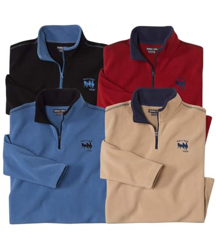 ATLAS FOR MEN - 4er-Pack Microfleece-Pullover - Fleecepullover Herren - Fleece Herren - Fleece Pullover Herren - In großen Größen erhältlich von ATLAS FOR MEN