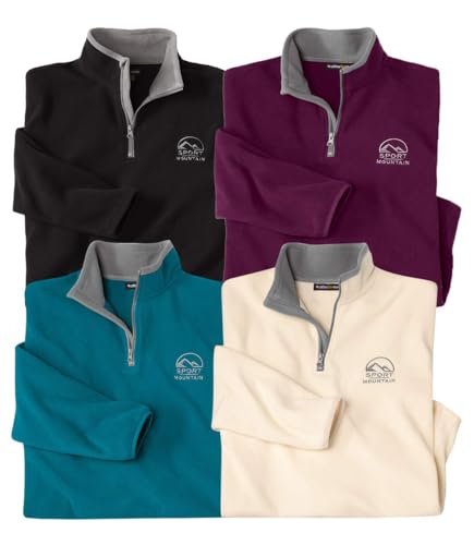 ATLAS FOR MEN - 4er-Pack Microfleece-Pullover - Fleecepullover Herren - Fleece Herren - Fleece Pullover Herren - In großen Größen erhältlich von ATLAS FOR MEN