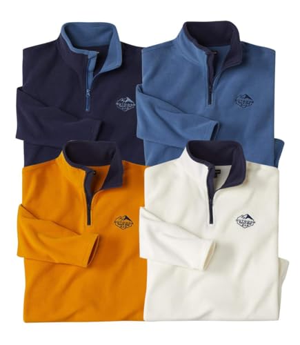 ATLAS FOR MEN - 4er-Pack Microfleece-Pullover - Fleecepullover Herren - In Großen Größen Erhältlich von ATLAS FOR MEN