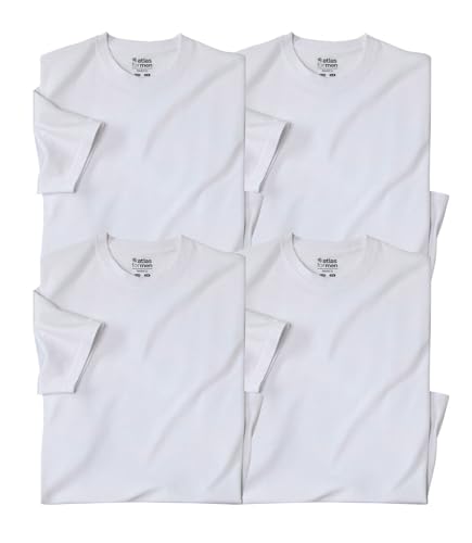 ATLAS FOR MEN - 4er-Pack einfarbige T-Shirts in Weiß - 5XL von ATLAS FOR MEN