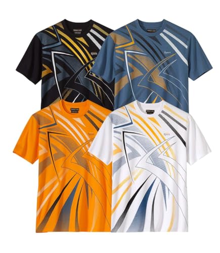 ATLAS FOR MEN - 4er-Pack sportliche T-Shirts mit Print - L von ATLAS FOR MEN
