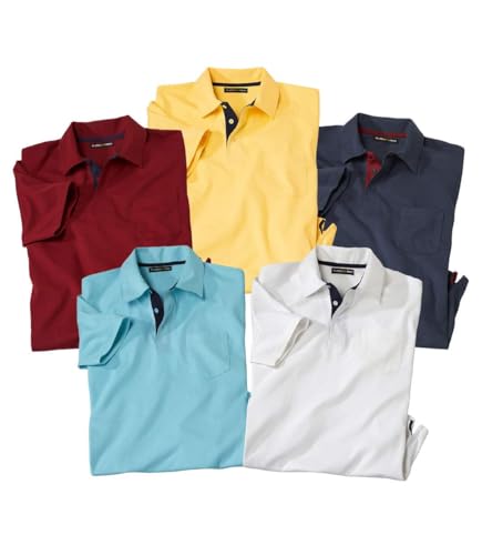 ATLAS FOR MEN - 5er-Pack Poloshirts - Reine Baumwolle - 4XL von ATLAS FOR MEN