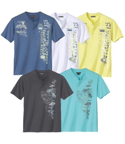 ATLAS FOR MEN - 5er-Pack T-Shirts mit tunesischem Kragen - 3XL von ATLAS FOR MEN