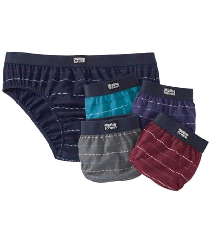 ATLAS FOR MEN - 5er-Pack gestreifte Slips aus Baumwolle - L von ATLAS FOR MEN