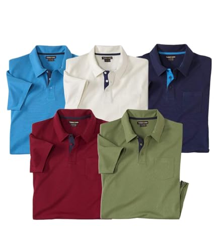 ATLAS FOR MEN - 5er-Set Poloshirts Jersey Casual - M von ATLAS FOR MEN