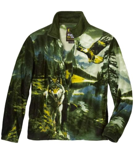 ATLAS FOR MEN - Fleece-Jacke mit Aufdruck - Fleecejacke Herren mit durchgehendem Reißverschluss - Herren Fleece Jacke - Fleece Jacket - Herren Fleece - In großen Größen erhältlich von ATLAS FOR MEN