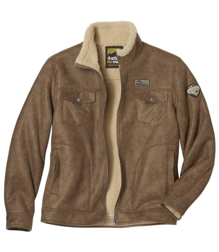 ATLAS FOR MEN - Fliegerjacke in Wildlederoptik mit Teddyfutter - 3XL von ATLAS FOR MEN
