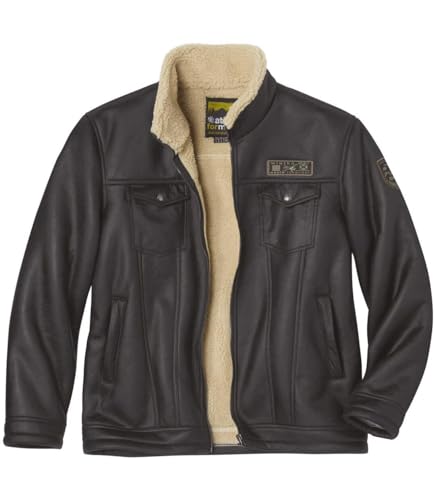 ATLAS FOR MEN - Fliegerjacke in Wildlederoptik mit Teddyfutter - L von ATLAS FOR MEN