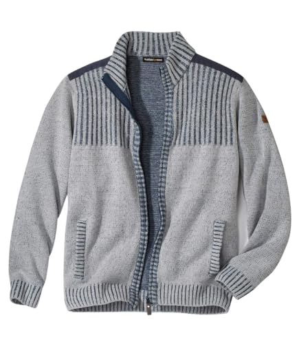 ATLAS FOR MEN - Strickjacke mit Twill-Einsätzen - L von ATLAS FOR MEN