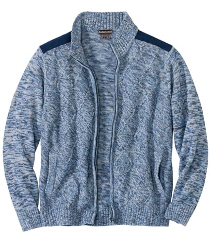 ATLAS FOR MEN - Strickjacke mit Akzenten in Wildlederoptik - 5XL von ATLAS FOR MEN