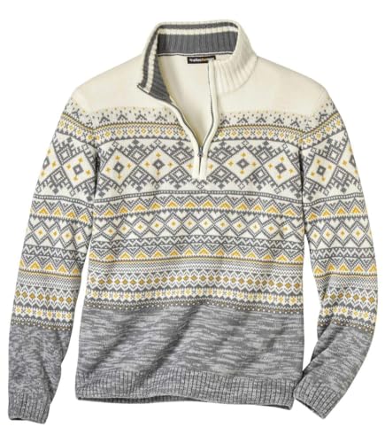 ATLAS FOR MEN - Strickpullover im Troyer-Stil mit Jacquard-Muster - 4XL von ATLAS FOR MEN