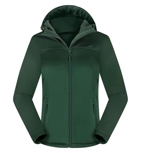ATLASLAVA Damen Softshelljacke Wasserdichte Atmungsaktive Leichte Fleece Kapuze Übergangsjacke Laufen Wanderjacke DUNKELGRÜN-2XL ATLASLAVA Damen Softshelljacke Wasserdichte Atmungsaktive Leichte Fleece Kapuze Übergangsjacke Laufen Wanderjacke DUNKELGRÜN-2XL von ATLASLAVA