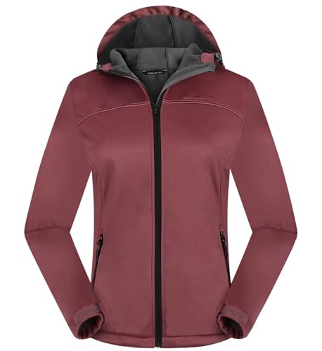 ATLASLAVA Damen Softshelljacke Wasserdichte Atmungsaktive Leichte Fleece Kapuze Übergangsjacke Laufen Wanderjacke WINE RED XXL ATLASLAVA Damen Softshelljacke Wasserdichte Atmungsaktive Leichte Fleece Kapuze Übergangsjacke Laufen Wanderjacke WINE RED XXL von ATLASLAVA