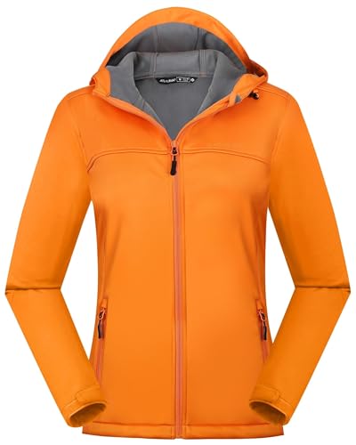 ATLASLAVA Damen Softshelljacke Wasserdichte Atmungsaktive Leichte Fleece Kapuze Übergangsjacke Laufen Wanderjacke ORANGE 2XL ATLASLAVA Damen Softshelljacke Wasserdichte Atmungsaktive Leichte Fleece Kapuze Übergangsjacke Laufen Wanderjacke ORANGE 2XL von ATLASLAVA