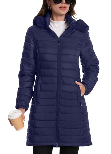 ATLASLAVA Damen Winterjacke Lang Wintermantel Steppjacke Übergangsjacke Daunenjacke Wasserdicht Warm Leichte Kapuze Frauen Winter Mantel Outdoor Marineblau L ATLASLAVA Damen Winterjacke Lang Wintermantel Steppjacke Übergangsjacke Daunenjacke Wasserdicht Warm Leichte Kapuze Frauen Winter Mantel Outdoor Marineblau L von ATLASLAVA