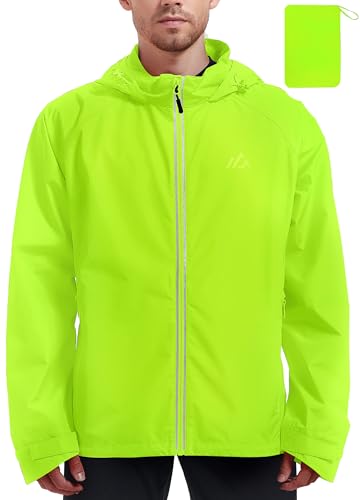 ATLASLAVA Regenjacke Herren Wasserdicht Fahrradjacke Leicht Faltbare Atmungsaktiv Kapuze Outdoor Zum Laufen Wandern Yellow S ATLASLAVA Regenjacke Herren Wasserdicht Fahrradjacke Leicht Faltbare Atmungsaktiv Kapuze Outdoor Zum Laufen Wandern Yellow S von ATLASLAVA