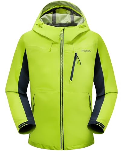 ATLASLAVA Herren Regenjacke Wasserdicht outdoorjacke kapuze Outdoor Fahrrad Wanderungen funktionsjacke YELLOW M von ATLASLAVA