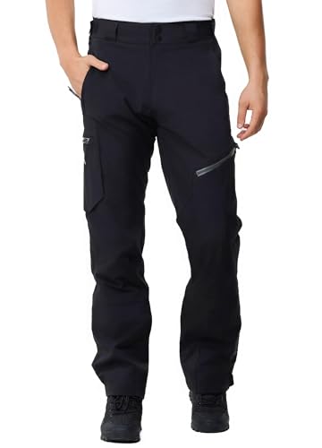 ATLASLAVA Hose Herren Wanderhose Wasserdicht Trekkinghose Atmungsaktiv Outdoorhose Männer zum Outdoor-Aktivitäten und Außenarbeiten Black M von ATLASLAVA