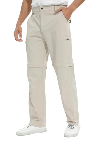ATLASLAVA Herren Zip Off Wanderhose Abnehmbar Outdoorhose Atmungsaktiv Leichte Trekkinghose Schnelltrocknend Hose mit 6 Taschen Beigebraun 32 ATLASLAVA Herren Zip Off Wanderhose Abnehmbar Outdoorhose Atmungsaktiv Leichte Trekkinghose Schnelltrocknend Hose mit 6 Taschen Beigebraun 32 von ATLASLAVA