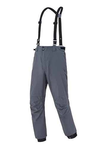 ATLASLAVA Herren Winter Skihose mit Trägern Wasserdicht Warm Winddicht Reißfest Rtmungsaktiv Darkgrey M von ATLASLAVA