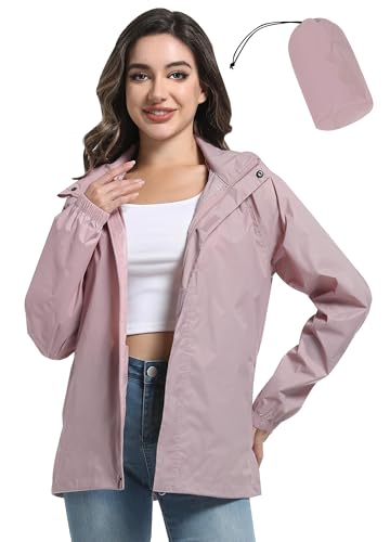 ATLASLAVA Regenjacke Damen Dünne Faltbar Fahrradjacke Wasserdicht Leicht Outdoorjacke mit Kapuze Fahrrad Wandern Getrocknete Rose XXL ATLASLAVA Regenjacke Damen Dünne Faltbar Fahrradjacke Wasserdicht Leicht Outdoorjacke mit Kapuze Fahrrad Wandern Getrocknete Rose XXL von ATLASLAVA