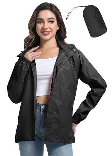 ATLASLAVA Regenjacke Damen Dünne Faltbar Fahrradjacke Wasserdicht Leicht Outdoorjacke mit Kapuze Fahrrad Wandern Schwarz XXL ATLASLAVA Regenjacke Damen Dünne Faltbar Fahrradjacke Wasserdicht Leicht Outdoorjacke mit Kapuze Fahrrad Wandern Schwarz XXL von ATLASLAVA