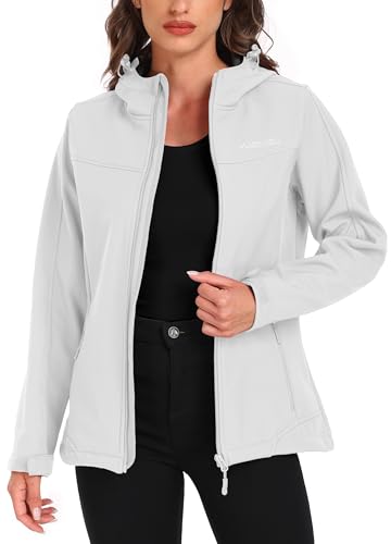 ATLASLAVA Softshelljacke Damen mit Kapuze Regenjacke Fleecejacke Wanderjacke Gefüttert Jacken Outdoor Wandern Weiß 2XL ATLASLAVA Softshelljacke Damen mit Kapuze Regenjacke Fleecejacke Wanderjacke Gefüttert Jacken Outdoor Wandern Weiß 2XL von ATLASLAVA