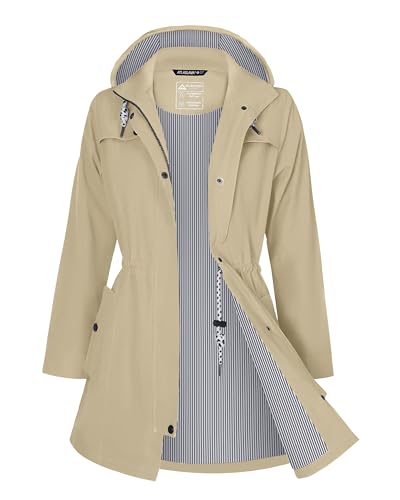 ATLASLAVA Regenjacke Damen Lang Wasserdicht Kapuze Regenmantel übergangsjacke Trenchcoat Outdoor Mantel Khaki XXL ATLASLAVA Regenjacke Damen Lang Wasserdicht Kapuze Regenmantel übergangsjacke Trenchcoat Outdoor Mantel Khaki XXL von ATLASLAVA
