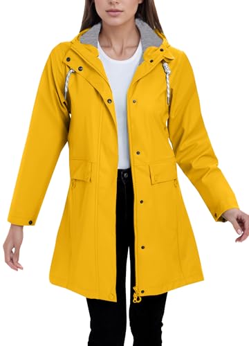 ATLASLAVA Regenjacke Damen Lang Wasserdicht Regenmantel mit Kapuze PU Trenchcoat für Outdoor Wandern Camping Gelb L ATLASLAVA Regenjacke Damen Lang Wasserdicht Regenmantel mit Kapuze PU Trenchcoat für Outdoor Wandern Camping Gelb L von ATLASLAVA