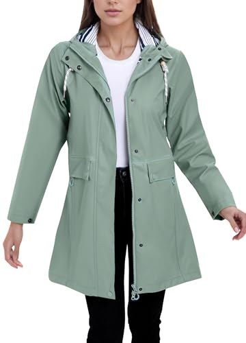 ATLASLAVA Regenjacke Damen Lang Wasserdicht Regenmantel mit Kapuze PU Trenchcoat für Outdoor Wandern Camping Graugrün XL ATLASLAVA Regenjacke Damen Lang Wasserdicht Regenmantel mit Kapuze PU Trenchcoat für Outdoor Wandern Camping Graugrün XL von ATLASLAVA