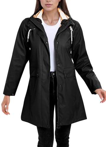 ATLASLAVA Regenjacke Damen Lang Wasserdicht Regenmantel mit Kapuze PU Trenchcoat für Outdoor Wandern Camping Schwarz XXL ATLASLAVA Regenjacke Damen Lang Wasserdicht Regenmantel mit Kapuze PU Trenchcoat für Outdoor Wandern Camping Schwarz XXL von ATLASLAVA
