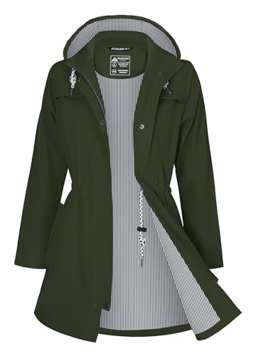 ATLASLAVA Regenjacke Damen Lang Wasserdicht Kapuze Regenmantel übergangsjacke Trenchcoat Outdoor Mantel Armeegrün 3XL ATLASLAVA Regenjacke Damen Lang Wasserdicht Kapuze Regenmantel übergangsjacke Trenchcoat Outdoor Mantel Armeegrün 3XL von ATLASLAVA