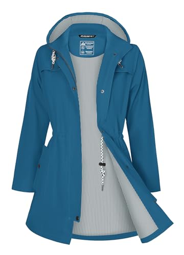 ATLASLAVA Regenjacke Damen Lang Wasserdicht Kapuze Regenmantel übergangsjacke Trenchcoat Outdoor Mantel Petrolblau M ATLASLAVA Regenjacke Damen Lang Wasserdicht Kapuze Regenmantel übergangsjacke Trenchcoat Outdoor Mantel Petrolblau M von ATLASLAVA