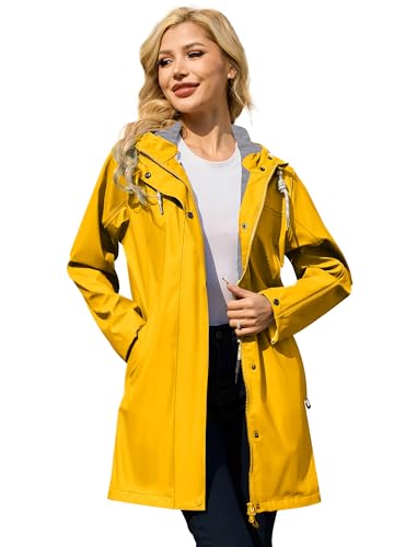 ATLASLAVA Regenjacke Damen Wasserdicht Lange Atmungsaktiv Regenmantel Gefütterte Windbreaker Übergangsjacke PU Outdoor Wandern Softshelljacke ATLASLAVA Regenjacke Damen Wasserdicht Lange Atmungsaktiv Regenmantel Gefütterte Windbreaker Übergangsjacke PU Outdoor Wandern Softshelljacke von ATLASLAVA