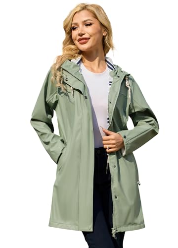 ATLASLAVA Regenjacke Damen Wasserdicht Lange Atmungsaktiv Regenmantel Gefütterte Windbreaker Übergangsjacke PU Outdoor Wandern Softshelljacke ATLASLAVA Regenjacke Damen Wasserdicht Lange Atmungsaktiv Regenmantel Gefütterte Windbreaker Übergangsjacke PU Outdoor Wandern Softshelljacke von ATLASLAVA