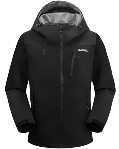 ATLASLAVA Regenjacke Herren Wasserdich mit Kapuze Atmungsaktiv Windbreaker Funktionsjacke Outdoorjacke Hardshelljacke 4 Taschen BLACK XL ATLASLAVA Regenjacke Herren Wasserdich mit Kapuze Atmungsaktiv Windbreaker Funktionsjacke Outdoorjacke Hardshelljacke 4 Taschen BLACK XL von ATLASLAVA