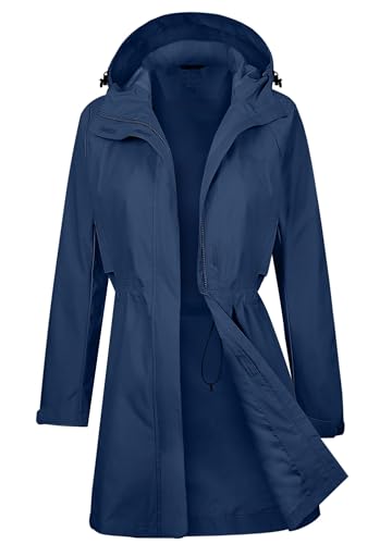 ATLASLAVA Regenmantel Damen Regenjacke wasserdicht Lang mit Kapuze Gefütterte Mantel Windbreaker Leicht Outdoor Jacke Saphirblau XXL ATLASLAVA Regenmantel Damen Regenjacke wasserdicht Lang mit Kapuze Gefütterte Mantel Windbreaker Leicht Outdoor Jacke Saphirblau XXL von ATLASLAVA