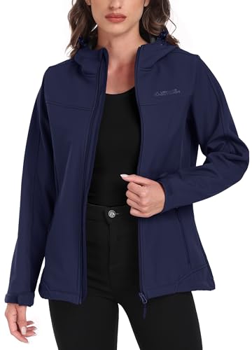 ATLASLAVA Softshelljacke Damen mit Kapuze Regenjacke Fleecejacke Wanderjacke Gefüttert Jacken Outdoor Wandern Navy Blau S ATLASLAVA Softshelljacke Damen mit Kapuze Regenjacke Fleecejacke Wanderjacke Gefüttert Jacken Outdoor Wandern Navy Blau S von ATLASLAVA