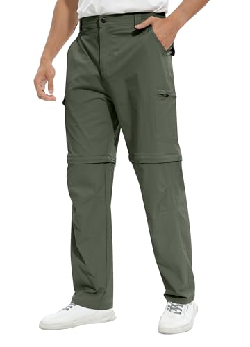 ATLASLAVA Herren Zip Off Wanderhose Abnehmbar Outdoorhose Atmungsaktiv Leichte Trekkinghose Schnelltrocknend Hose mit 6 Taschen Armeegrün 32 ATLASLAVA Herren Zip Off Wanderhose Abnehmbar Outdoorhose Atmungsaktiv Leichte Trekkinghose Schnelltrocknend Hose mit 6 Taschen Armeegrün 32 von ATLASLAVA