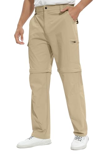 ATLASLAVA Herren Zip Off Wanderhose Abnehmbar Outdoorhose Atmungsaktiv Leichte Trekkinghose Schnelltrocknend Hose mit 6 Taschen Khaki 38 ATLASLAVA Herren Zip Off Wanderhose Abnehmbar Outdoorhose Atmungsaktiv Leichte Trekkinghose Schnelltrocknend Hose mit 6 Taschen Khaki 38 von ATLASLAVA