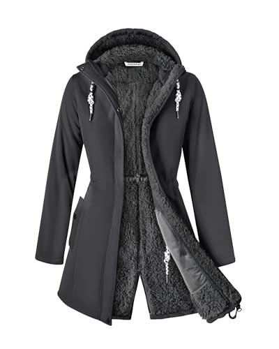 ATLASLAVA Wintermantel Damen Fleece Warm Lang Jacke Softshellmantel übergangsmantel Winter ATLASLAVA Wintermantel Damen Fleece Warm Lang Jacke Softshellmantel übergangsmantel Winter von ATLASLAVA