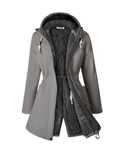 ATLASLAVA Wintermantel Damen Fleece Warm Lang Jacke Softshellmantel übergangsmantel Winter ATLASLAVA Wintermantel Damen Fleece Warm Lang Jacke Softshellmantel übergangsmantel Winter von ATLASLAVA