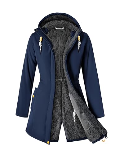 ATLASLAVA Wintermantel Damen Fleece Warm Lang Jacke Softshellmantel übergangsmantel Winter ATLASLAVA Wintermantel Damen Fleece Warm Lang Jacke Softshellmantel übergangsmantel Winter von ATLASLAVA
